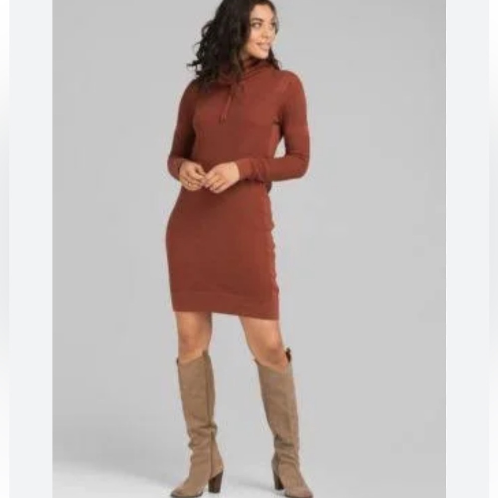 Prana Masina organic cotton sweater dress brown size small